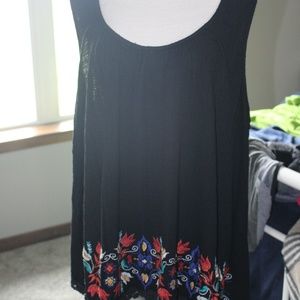 Torrid Black Tank with Embroidery